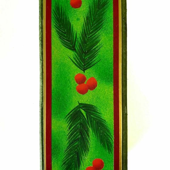 Ceramic Napkin Rings Vintage Dept 56 Jane Davies Christmas Red Green Gold IOB - Picture 6 of 7